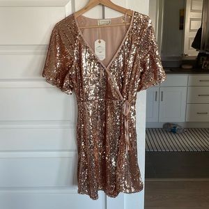 Love Riche rose gold sequin dress
